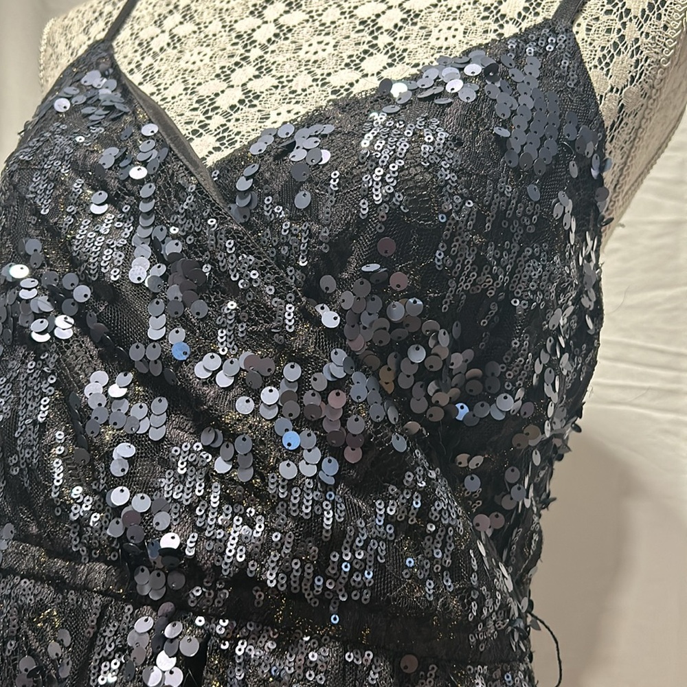 Express Black Sequin Dress Size Medium - Picture 4 of 9